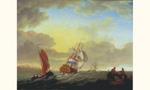 van DONGEN Dyonis 1748-1819,Navire hollandais aux abords d'un rivage,Tajan FR 2006-06-22