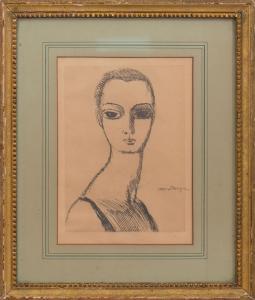 VAN DONGEN Kees 1877-1968,GIRL WITH SWAN NECK,Stair Galleries US 2018-03-24