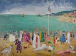 VAN DONGEN Kees 1877-1968,Les Beaux Jours, Plage de Deauville,1948-1952,Gros-Delettrez FR 2023-06-20