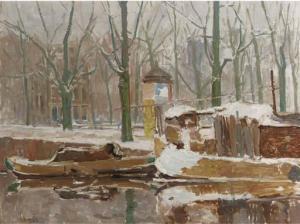 VAN DOORNIK heertje 1880-1936,Amstelveld, winter,Christie's GB 2003-10-16