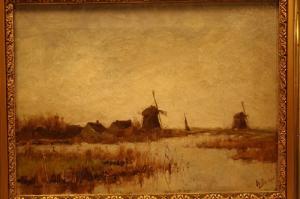 VAN DOORNIK heertje 1880-1936,Molens aan een Hollandse plas,Venduehuis NL 2011-04-13