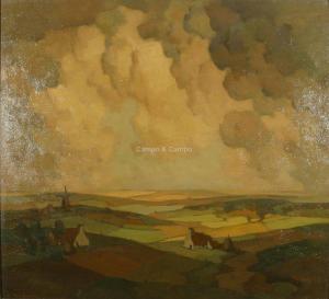 van DOREN Edmond 1895-1965,Paysage vallonné Glooiend landschap,Campo & Campo BE 2020-09-23