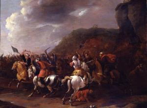 van DOUW Simon Johannes 1630-1680,Scontro di cavalleria,Cambi IT 2023-11-09