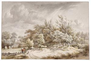 van DRIELST Egbert,A traveller and his dog resting, near Overveen,1792,Sotheby's 2023-01-25