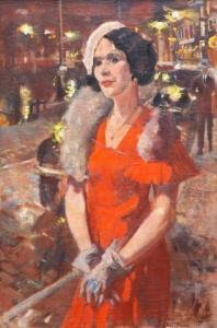 van DULMEN KRUMPELMAN Erasmus Bernard 1897-1987,Lady in red,1933,Venduehuis NL 2021-11-18
