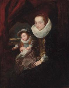 Van DYCK Antoon 1599-1641,Portrait of a woman and child,Christie's GB 2000-03-09