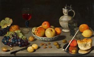 van DYCK Floris 1575-1651,Still Life with Grapes, Apples, Nuts, Olives, Wine,Lempertz DE 2017-11-18