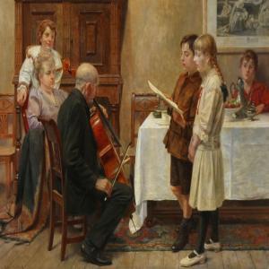 van DYCK Victor 1862-1949,Concert en Famille,1917,Bruun Rasmussen DK 2015-12-07