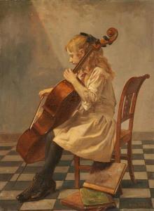 van DYCK Victor 1862-1949,Jeune violoncelliste,Horta BE 2013-09-09
