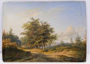 van ELTEN Hendrik D. Kruseman 1829-1904,Boomrijk landschap met rustende herder bij een l,Venduehuis 2021-07-04