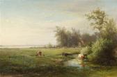 van ELTEN Hendrik D. Kruseman 1829-1904,Landscape with Cows,Hindman US 2015-12-14