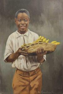 VAN EMELEN Adrien Henri 1868-1943,Jeune homme à la corbeille de bananes,Ruellan FR 2014-08-07