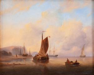 van EMMERIK Govert 1808-1882,Łodzie na morzu o zachodzie słońca,Desa Unicum PL 2022-02-10