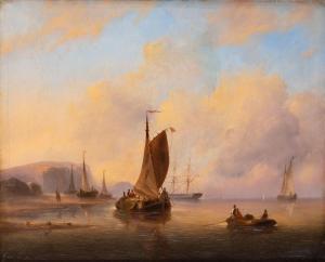 van EMMERIK Govert 1808-1882,Łodzie na morzu o zachodzie słońca,Desa Unicum PL 2020-11-05