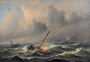 van EMMERIK Govert 1808-1882,Shipping in stormy weather,Venduehuis NL 2020-09-09