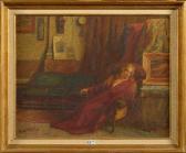 van ESBROECK Edouard 1869-1949,Femme endormie dans un intérieur,VanDerKindere BE 2017-06-13