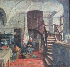 van ESBROECK Edouard 1869-1949,Femme préparant le déjeuner,Neret-Minet FR 2021-04-06