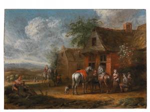 van ESSEN Cornelis 1700-1770,Riders in front of a tavern,Palais Dorotheum AT 2021-03-30