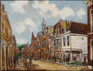 VAN ETTINGER Borgert Carolus 1916-1991,Street in Voorburg, cityscape with f,1975,Twents Veilinghuis 2019-04-05