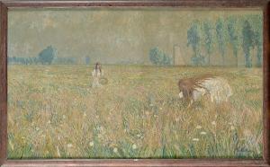 van EXTERGEM Georges,La cueillette sur fond de paysage champêtre,1915,VanDerKindere 2021-10-12