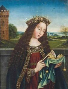 van EYCK Jan 1395-1441,Saint Barbara reading,Christie's GB 2014-10-30