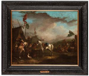 Van Falens Carl 1683-1733,Accampamento con sosta di cavalieri,Wannenes Art Auctions IT 2023-11-29