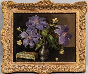 van GENT Joannes Bapt. Nic,Still Life with Purple Clematis in a Pewter Pitche,Skinner 2021-03-17