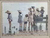 van GOETHEM Edward 1857-1924,Children paddling at the beach,Reeman Dansie GB 2021-10-03