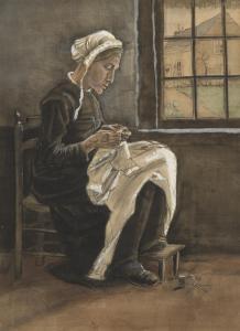 van GOGH Vincent 1853-1890,Naaiende vrouw,1881,Christie's GB 2024-03-07