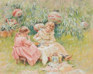 van GORDER Luther Emerson 1861-1931,Tea in the Garden,John Moran Auctioneers US 2022-04-12