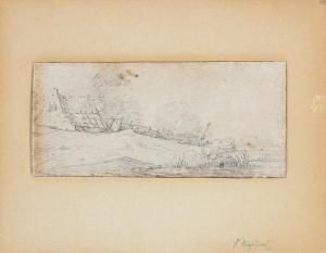 VAN GOYEN Jan Jozefsz 1596-1656,A landscape with a cottage before a river,Bonhams GB 2018-04-25