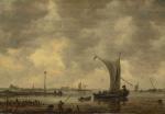 VAN GOYEN Jan Jozefsz,A river estuary with shipping and fishermen on the,1647,Christie's 2023-12-08