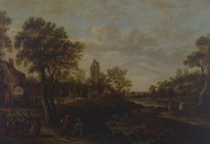 VAN GOYEN Jan Jozefsz,A river landscape with couples having their fortun,1624,Christie's 2024-02-02