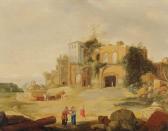 VAN GROENEWEGEN Pieter Anthonisz 1590-1658,Paysage italianisant aux ruines ,Pierre Bergé & Associés 2009-05-18