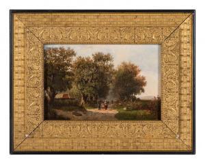 van GULIK Franciscus Lodewijk 1841-1899,Landscape with Figures,Hindman US 2021-11-11