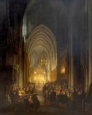 van HAANEN George Gillis 1807-1879,A church interior during a midnight mass in Vien,1853,Venduehuis 2019-11-13