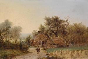 van HAANEN George Gillis 1807-1879,Small landscape with hut,Palais Dorotheum AT 2014-03-11