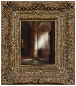 van HAANEN George Gillis 1807-1879,Woman and Child in a Church Interior,Brunk Auctions US 2020-12-05