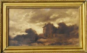 van HAANEN Remigius Adrianus 1812-1894,Stürmische Landschaft Grisai,1862,Scheublein Art & Auktionen 2024-02-02