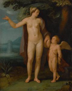 van HAARLEM Cornelis 1562-1638,Venus and Cupid in a landscape,1622,Sotheby's GB 2022-01-28