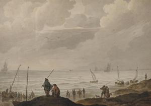 van HARDENBERG Cornelius 1755-1843,A Dutch Coastal Scene, with Figures and Boats on ,John Nicholson 2020-01-29