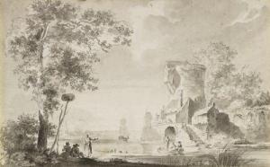 VAN HARDENBERGH Cornelis 1755-1843,Holländische Flusslandschaft mit Turm un,1788,Venator & Hanstein 2010-03-26