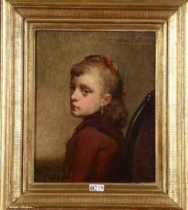 VAN HAVERMAET Pierre 1834-1897,Portrait d’’une fillette,1888,VanDerKindere BE 2014-11-18