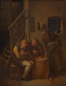 VAN HEEMSKERCK Egbert I 1634-1704,Boors drinking in an inn,Venduehuis NL 2023-11-15