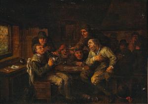 VAN HEEMSKERCK Egbert I 1634-1704,Interior with drinking peasants,Palais Dorotheum AT 2023-12-15