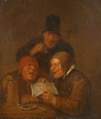 VAN HEEMSKERCK Egbert I 1634-1704,THREE MEN IN AN INTERIOR,1697,Freeman US 2014-01-28