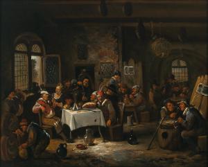 van HEEMSKERCK Egbert II,Tavern interior with drinking peasants,Palais Dorotheum 2022-12-19