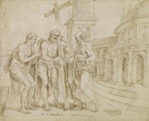van HEEMSKERCK Maerten Jacobsz 1498-1574,Man finding Salvation in the Church of Chri,1565,Sotheby's 2023-01-25
