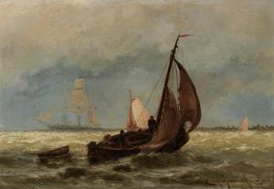 van HEEMSKERCK VAN BEEST Jacob Eduard 1828-1894,Visscherschepen Op Zee (,AAG - Art & Antiques Group 2022-07-04