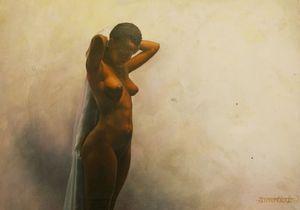 VAN HEERDEN Dou 1957,Female African Nude,Ashbey's ZA 2009-12-10